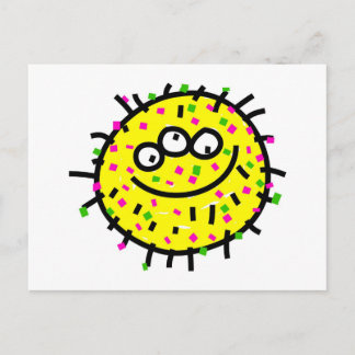 Yellow Cartoon Germ Postcard