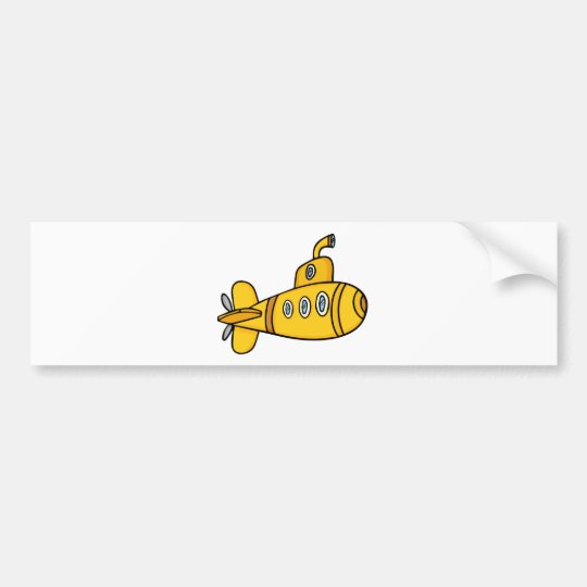 Yellow Cartoon Submarine Bumper Sticker Zazzle.co.uk