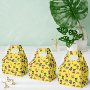 Yellow Cartoon Superhero Comic Pattern Favour Box