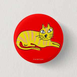 Yellow Cat Button