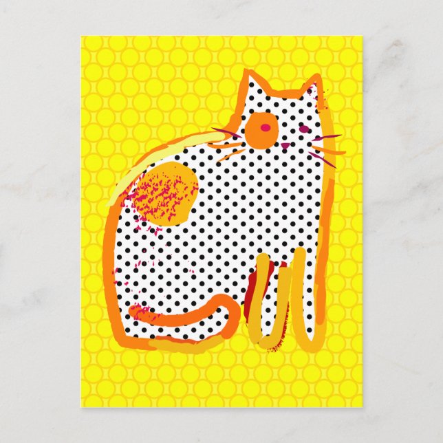 'yellow cat' digital painting Postcard (Front)