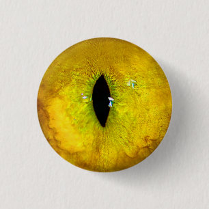 Yellow Cat Eye 3 Cm Round Badge