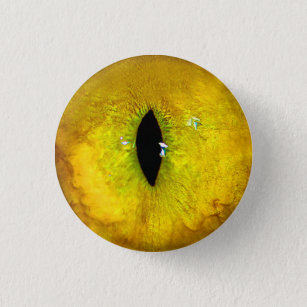 Yellow Cat Eye 3 Cm Round Badge