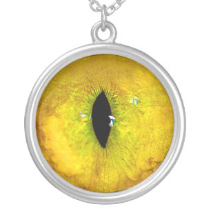 Yellow Cat Eye Silver Plated Necklace
