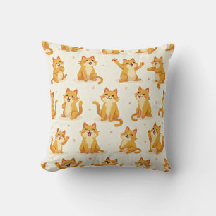 Yellow cat pillow cushion