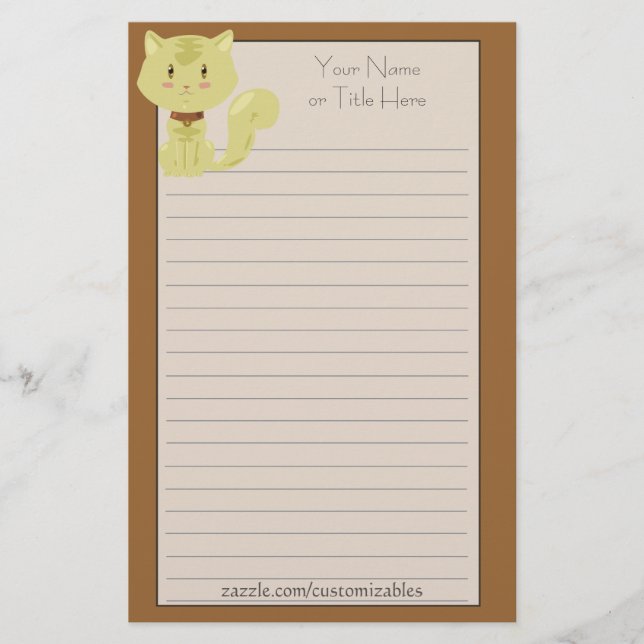 Yellow Cat Stationery (Front)