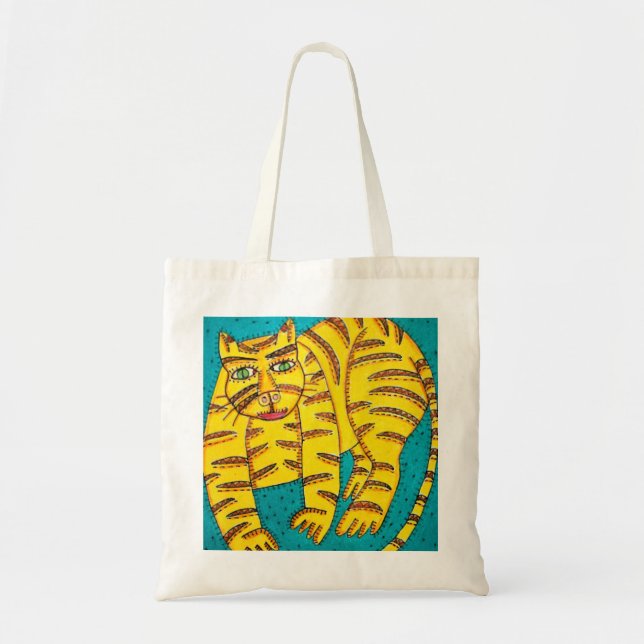 Yellow Cat Tote Bag (Front)