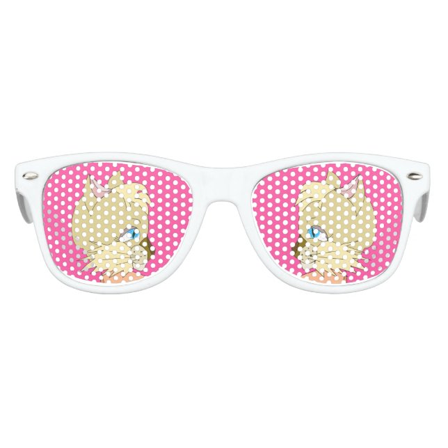 Yellow Cat with Blue Eyes Sunglasses Choose Color (Front)