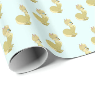 Yellow Cat with Blue Eyes Wrapping Paper