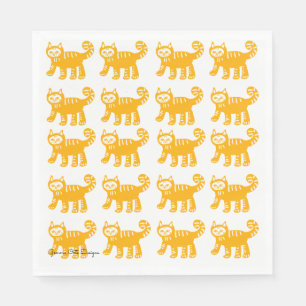 Yellow cats Collection paper napkin. Napkin