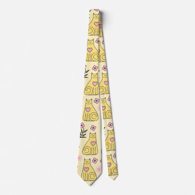Yellow Cats Tie (Front)