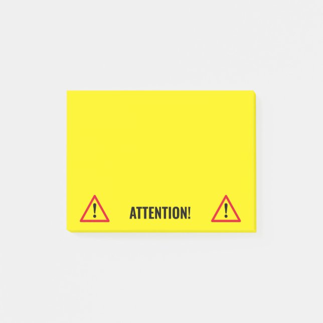 Yellow caution sign notice Post-it® notes (Front)