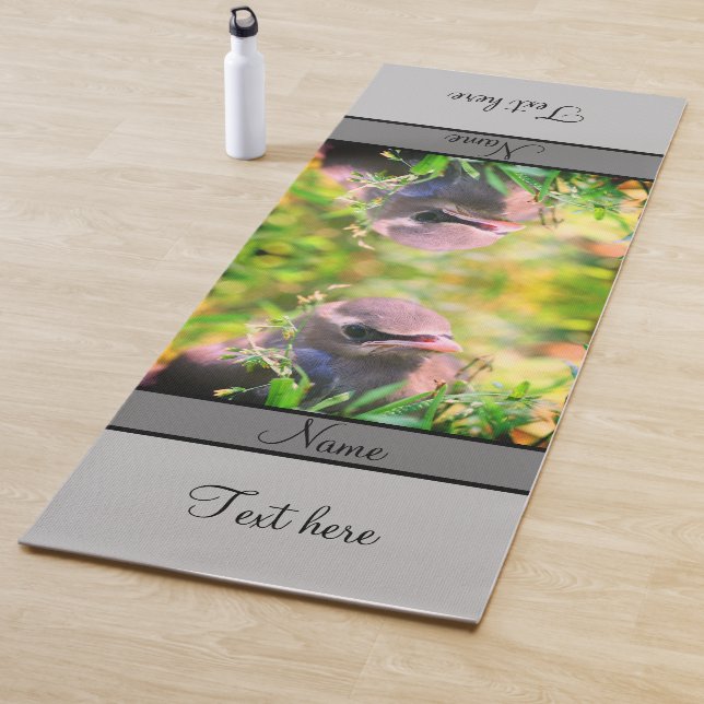 Yellow Cedar Waxwing Fledgling Bird Personalised Yoga Mat (In Situ)