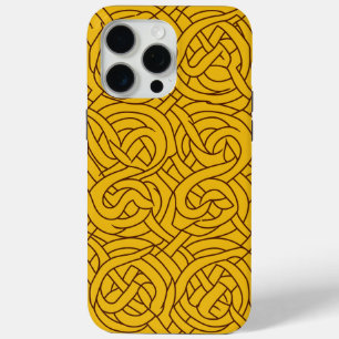 🌟 Yellow Celtic Pattern in Interrelacs✨ iPhone 15 Pro Max Case