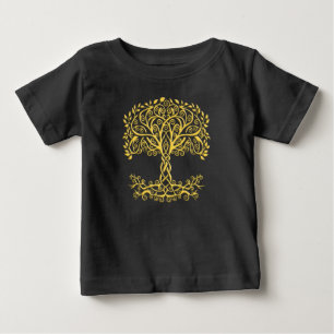 Yellow Celtic Tree Of Life Baby T-Shirt