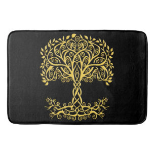 Yellow Celtic Tree Of Life Bath Mat