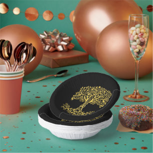 Yellow Celtic Tree Of Life Paper Plate