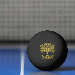 Yellow Celtic Tree Of Life Ping Pong Ball
