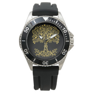 Yellow Celtic Tree Of Life Watch