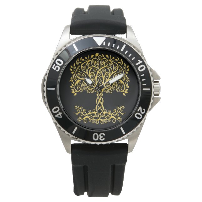 Yellow Celtic Tree Of Life Watch (Front)