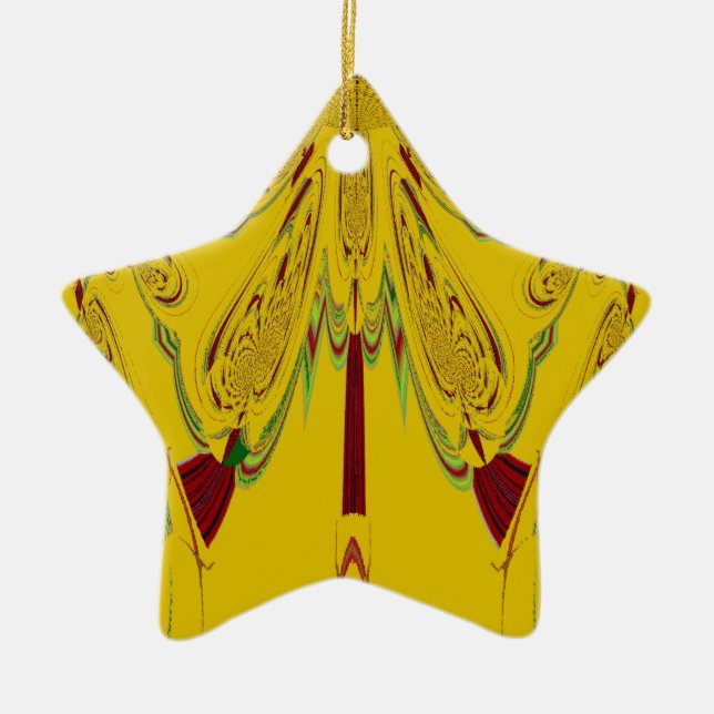 Yellow Ceramic Tree Decoration (Front)
