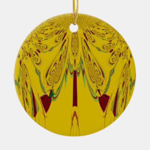 Yellow Ceramic Tree Decoration