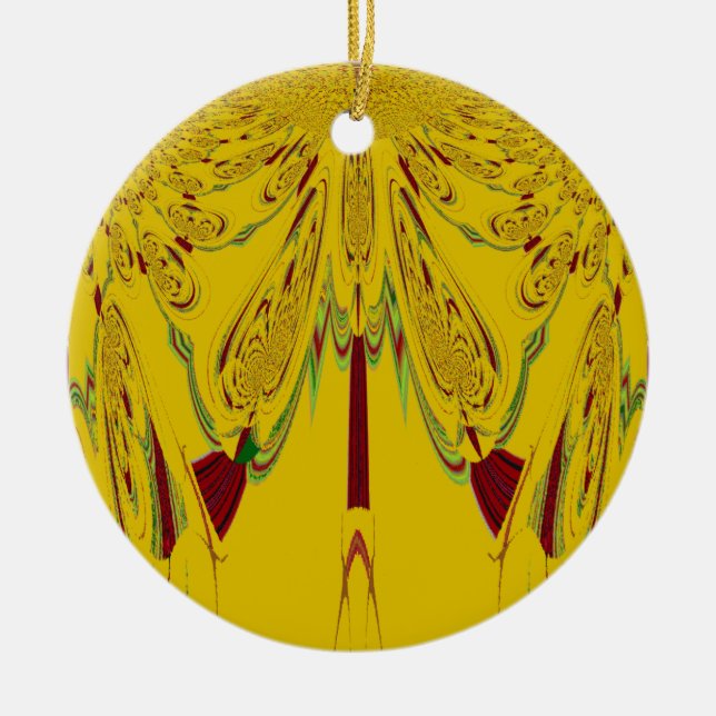 Yellow Ceramic Tree Decoration (Front)