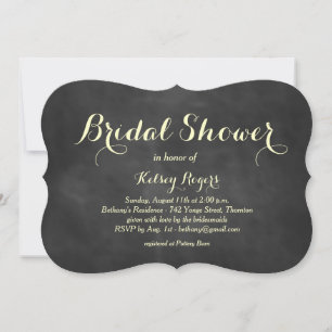 Yellow Chalk Bridal Shower Invitation