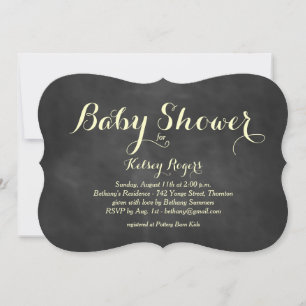 Yellow Chalkboard Baby Shower Invitation