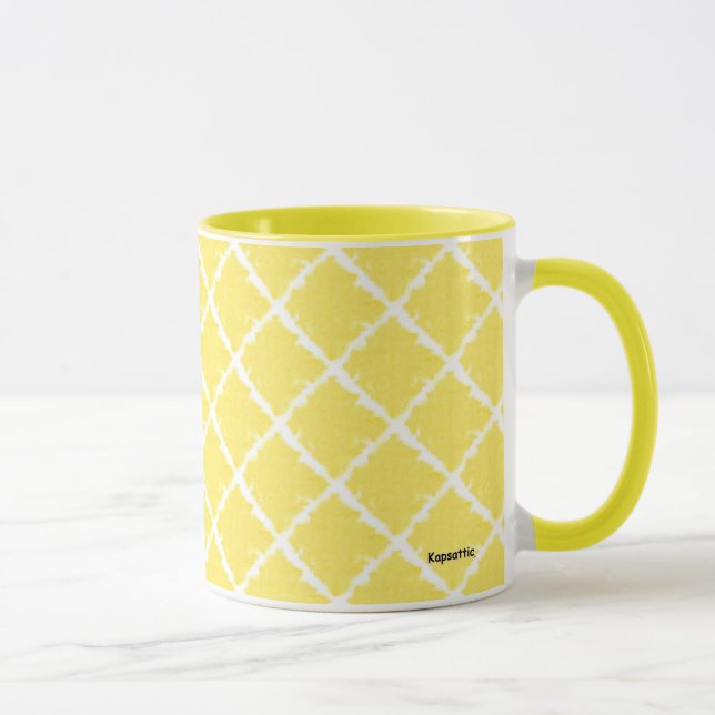 Yellow Check Pattern Mug (Right)
