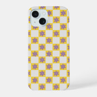 Yellow Checkerboard Floral Pattern – Purple Daisy