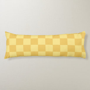 Yellow Checkerboard Pattern Body Cushion