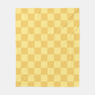 Yellow Checkerboard Pattern Fleece Blanket