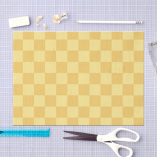 Yellow Checkerboard Pattern Tissue Paper