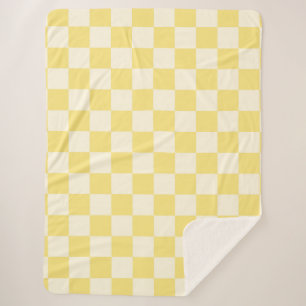 Yellow Checkerboard Sherpa Blanket