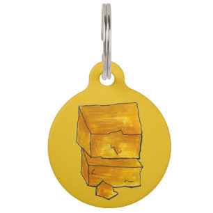 Yellow Cheddar Cheese Wedge Foodie Pet Tag
