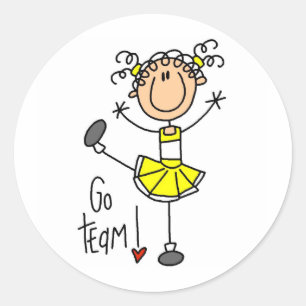 Yellow Cheerleader Classic Round Sticker