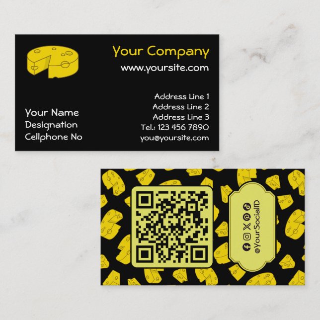 Yellow Cheese Business Card (Front/Back)