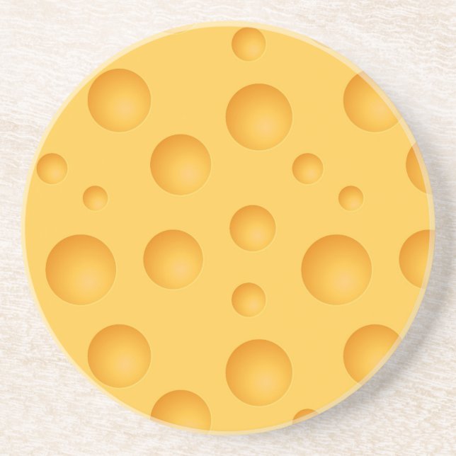 Yellow Cheese Pattern Coaster (Front)