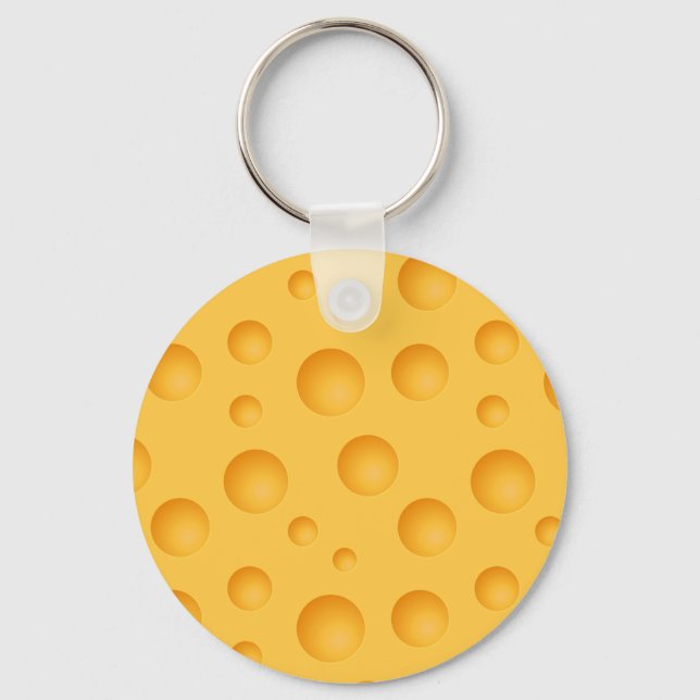 Yellow Cheese Pattern Key Ring (Front)