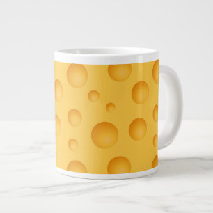 Yellow Cheese Pattern Large Coffee Mug