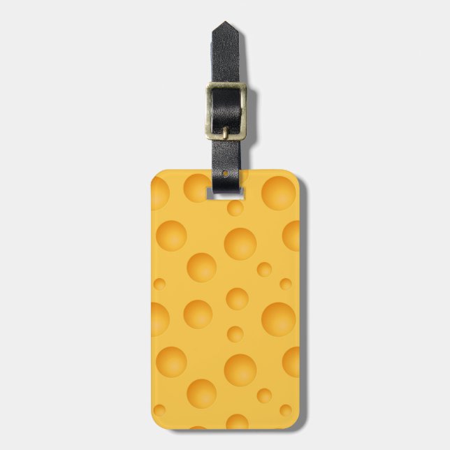 Yellow Cheese Pattern Luggage Tag (Front Vertical)