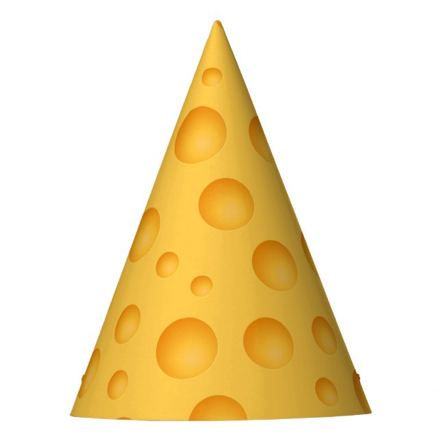 Yellow Cheese Pattern Party Hat (Front)
