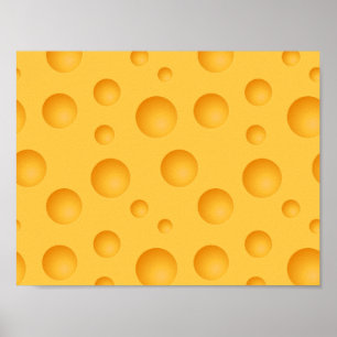 Yellow Cheese Pattern Poster