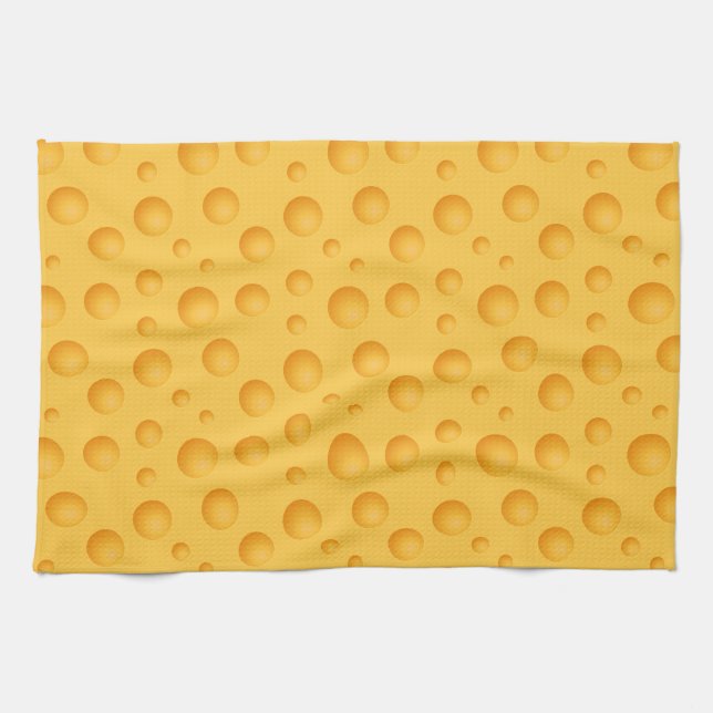 Yellow Cheese Pattern Tea Towel (Horizontal)