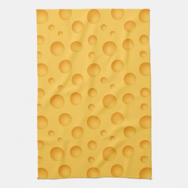Yellow Cheese Pattern Tea Towel (Vertical)