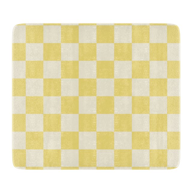 Yellow Chequerboard Cutting Board (Front)
