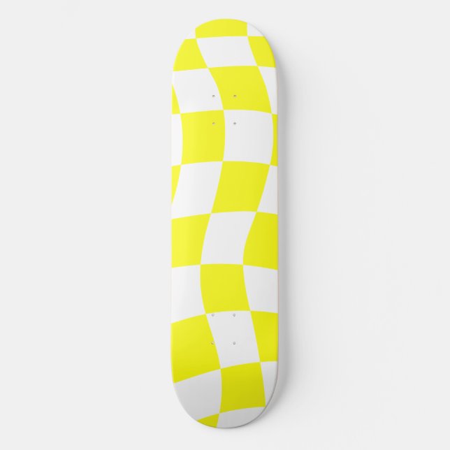 Yellow Chequerboard Skateboard (Front)