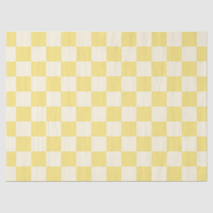 Yellow Chequerboard Tissue Paper