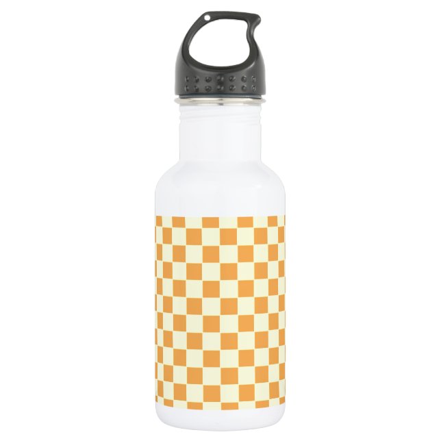 yellow chequered 532 ml water bottle (Front)